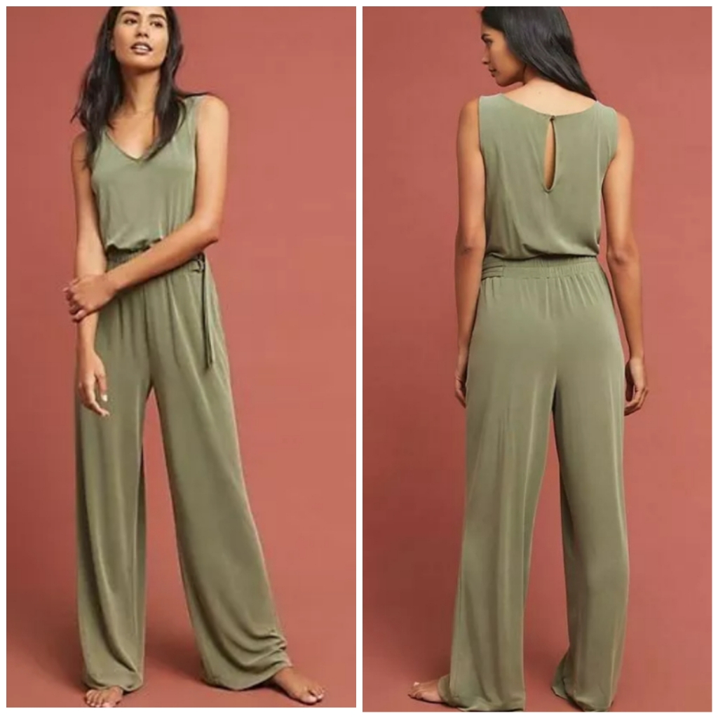 Anthropologie Saturday Sunday Peregrinate Jumpsuit Large Green Romper